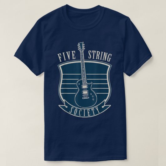 Guitar Music Lover Five Strings Society T-shirt (Design voorkant)