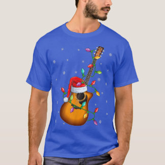 Guitar Music Lover Xmas Licht Santa Guitar T-shirt