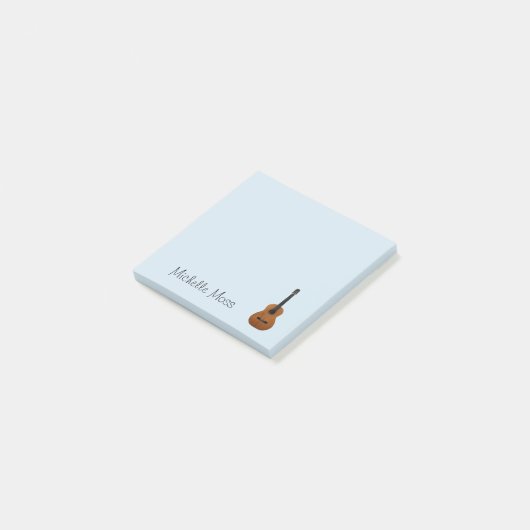 Guitar Music Monogram Blue Post-it® Notes (Schuin)