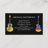 Guitar Music Teacher Monogram Visitekaartje (Achterkant)