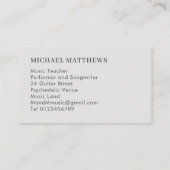 Guitar Music Teacher Visitekaartje (Achterkant)