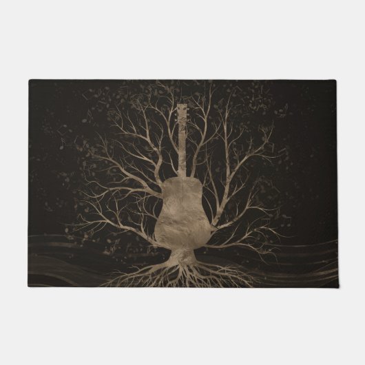 Guitar Music Tree - Goud en Browns Deurmat (Voorkant)
