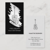 Guitar Music World Teacher Player Silver Grey Visitekaartje (Voorkant / Achterkant)