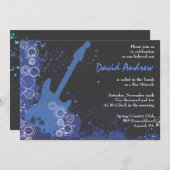 Guitar Musical Bar Bat mitzvah Invitation Party (Devant / Derrière)
