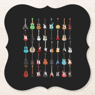 Guitar Musical Instrument Rock en Roll Kartonnen Onderzetters