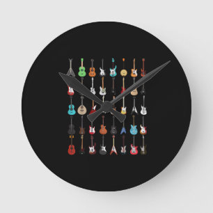 Guitar Musical Instrument Rock en Roll Ronde Klok