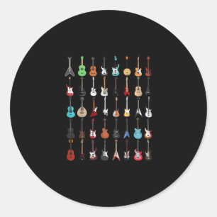 Guitar Musical Instrument Rock en Roll Ronde Sticker