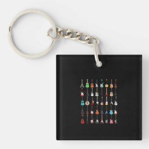 Guitar Musical Instrument Rock en Roll Sleutelhanger