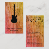 Guitar Musician Visitekaartje met Muzieknoten (Voorkant / Achterkant)