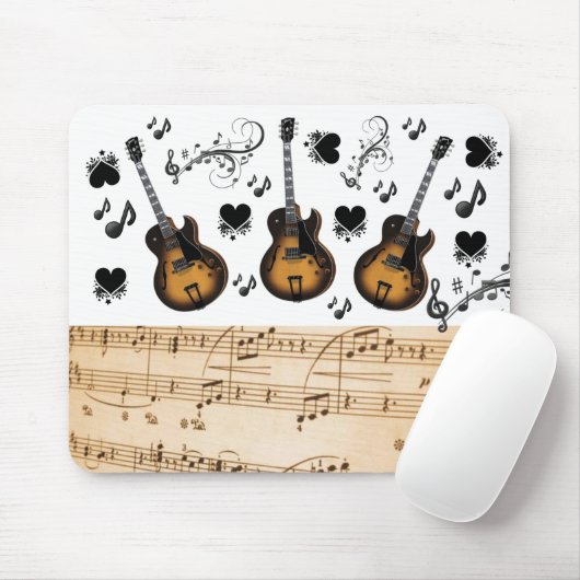 Guitar Muzieknoten Muismat! Muismat (Met muis)