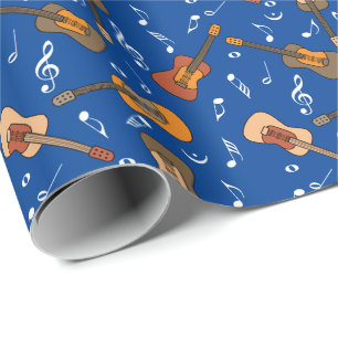 Guitar Muzieknoten Patroon Cadeaupapier