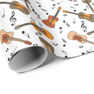 Guitar Muzieknoten Patroon Cadeaupapier