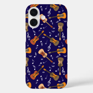 Guitar Muzieknoten Patroon iPhone 16 Hoesje
