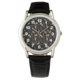 Guitar Muzieknoten Patroon Horloge
