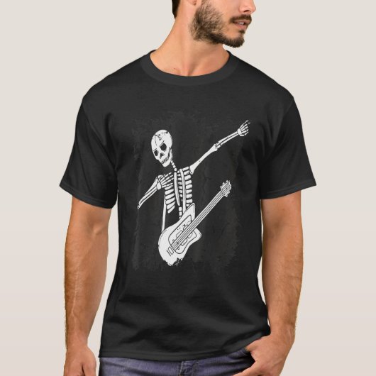 Guitar Neck With A Sweet Rock On Skeleton Hand Roc T-shirt (Voorkant)