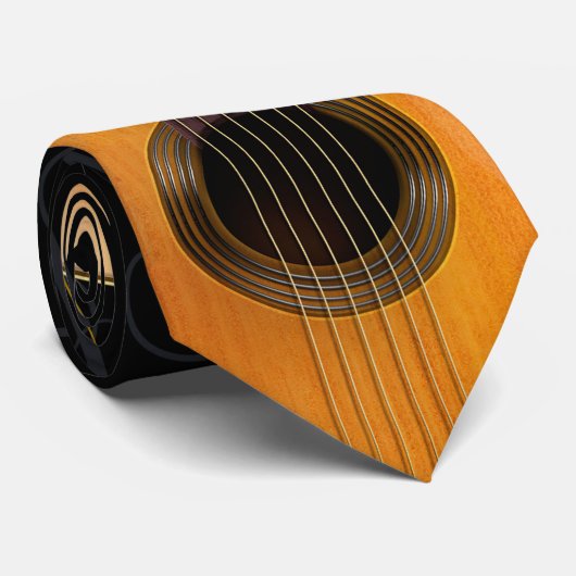 Guitar Necktie Music-Thleed Design Versie 4 Stropdas (Opgerold)