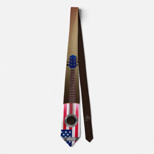 Guitar Necktie Versie 5 Patriottisch Stropdas (Voorkant)