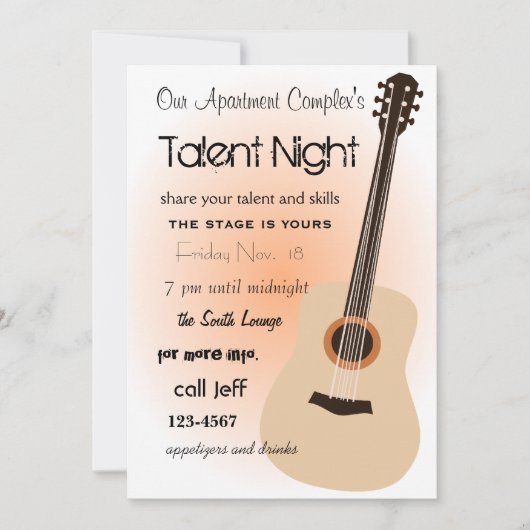 Guitar Night Kaart (Voorkant)