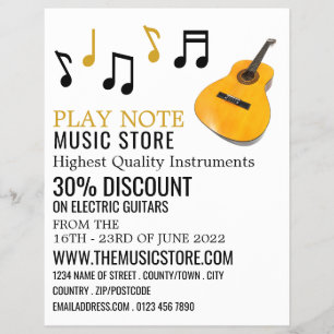 Guitar Notes, Musical Instrument Store Flyer