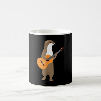 Guitar Otter Animal Kinder Guitarist Art Koffiemok