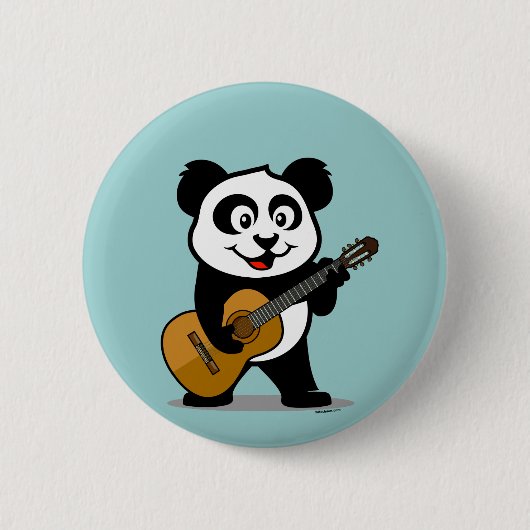 Guitar Panda Ronde Button 5,7 Cm (Voorkant)