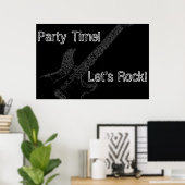 Guitar Party Time Birthday Poster (Thuiskantoor)