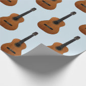 Guitar Pattern Musical Instrument Blue Cadeaupapier (Hoek)