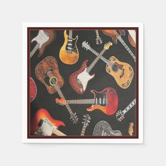 Guitar Pattern Paper Napkins Servetten (Voorkant)