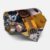 Guitar Photos Collage Stropdas (Opgerold)