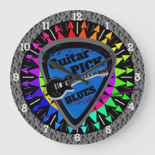 Guitar Pick Blues Music Wall klok