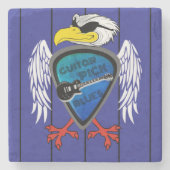 Guitar Pick Blues Regal Eagle Stenen Onderzetter (Voorkant)