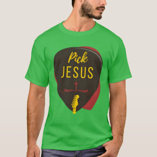 Guitar Pick Jesus Christelijke Muziek Guitarist Pa T-shirt