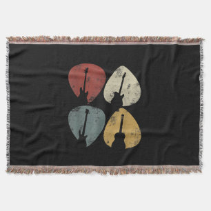 Guitar Pick Retro Funny Guitarist Gift Deken