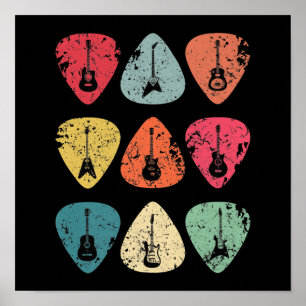 Guitar Pick Retro  voor gitaristen But Poster