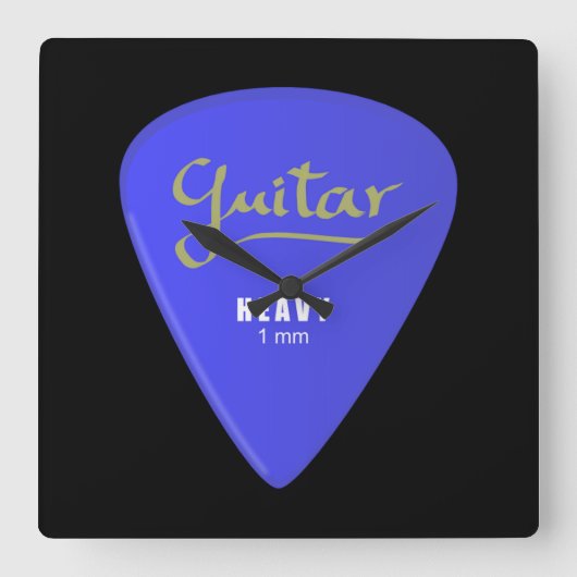 Guitar Pick Vierkante Klok (Voorkant)