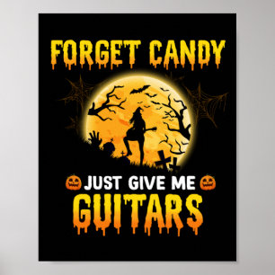 Guitar Play Witch Vergeet Snoep maar Guitar Poster