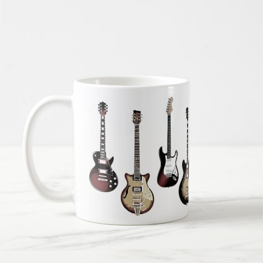 Guitar Player Gift Rock and Roll Musician Band Mug Koffiemok (Links)