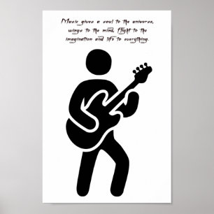 Guitar Player Music citeert Silhouette art Poster