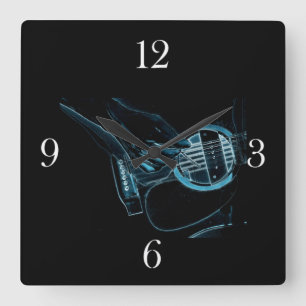 Guitar Player Music Lover's Wall Clock Vierkante Klok