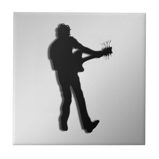 Guitar Player Silver Tegeltje (Voorkant)