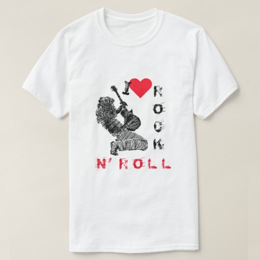 Guitar Player T-shirt Rock N' Roll (Design devant)