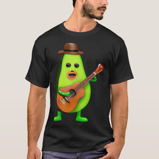 Guitar Playing Avocado T-shirt (Voorkant)