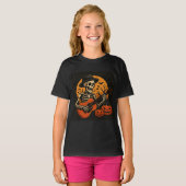 Guitar-Playing Skull Halloween T-Shirt (Devant entier)