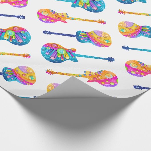 Guitar Pop Art Wrapping Paper Cadeaupapier (Hoek)