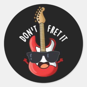 Guitar Pun Dark BG is grappig. Ronde Sticker