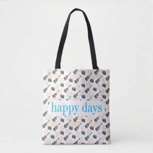 Guitar Radio Pattern Happy D Custom Canvas tas