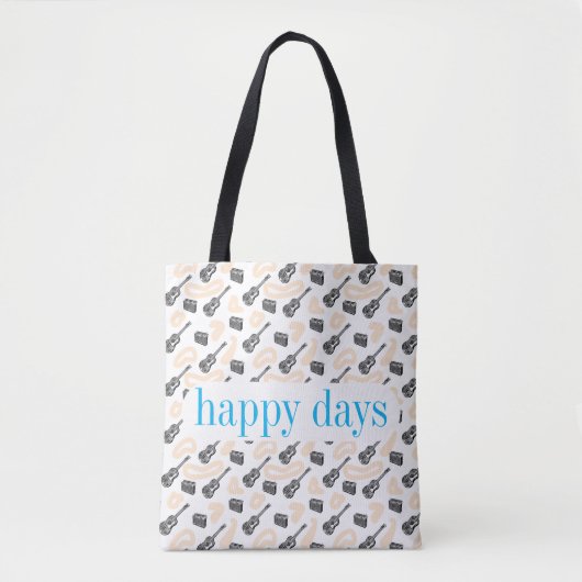 Guitar Radio Pattern Happy D Custom Canvas tas (Voorkant)