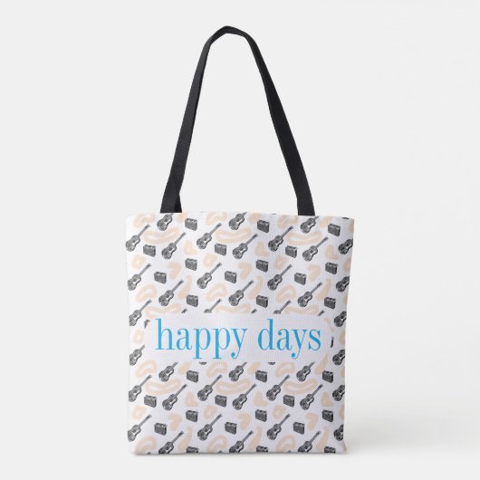 Guitar Radio Pattern Happy D Custom Canvas tas (Achterkant)