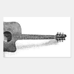 Guitar Rechthoekige Sticker