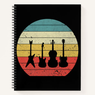 Guitar  Retro Sunset Guitar Music Gift Notitieboek